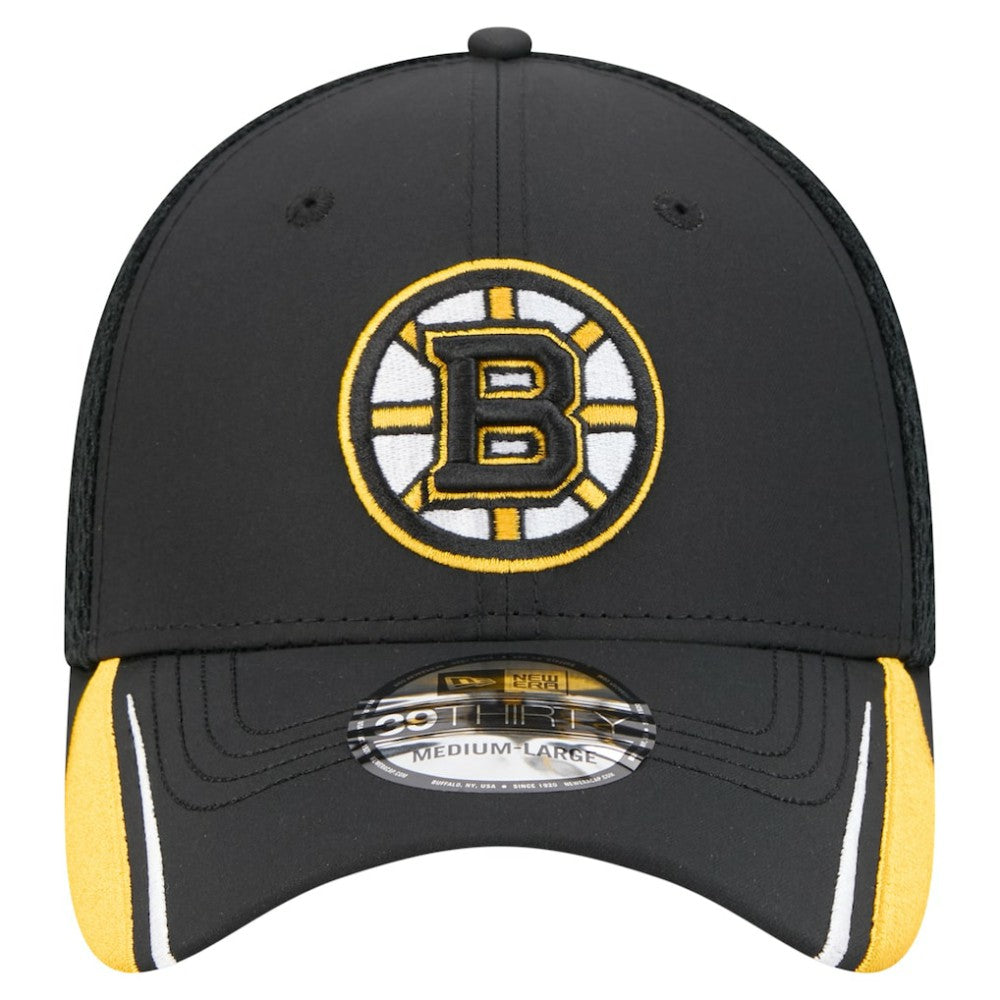 Boston Bruins New Era Linear Featherweight 39THIRTY Flex Hat Black