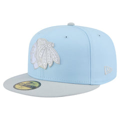 Chicago Blackhawks New Era Color Pack Two-Tone 59FIFTY Fitted Hat Light Blue/Gray