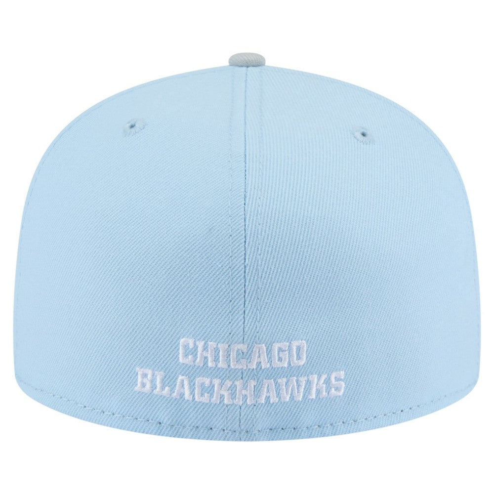 Chicago Blackhawks New Era Color Pack Two-Tone 59FIFTY Fitted Hat Light Blue/Gray