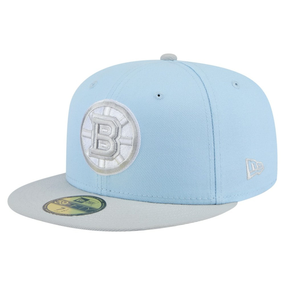 Boston Bruins New Era Color Pack Two-Tone 59FIFTY Fitted Hat Light Blue/Gray
