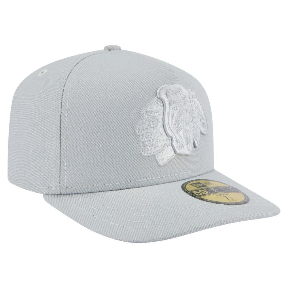 Chicago Blackhawks New Era Color Pack A-Frame 59FIFTY Fitted Hat Gray