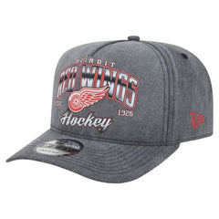 Detroit Red Wings New Era Throwback Washed A-Frame Pre-Curved 9FIFTY Snapback Hat Charcoal