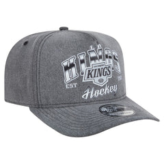 Los Angeles Kings New Era Throwback Washed A-Frame Pre-Curved 9FIFTY Snapback Hat Charcoal