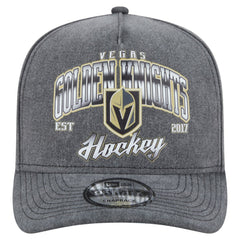 Vegas Golden Knights New Era Throwback Washed A-Frame Pre-Curved 9FIFTY Snapback Hat Charcoal