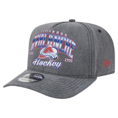 Colorado Avalanche New Era Throwback Washed A-Frame Pre-Curved 9FIFTY Snapback Hat Charcoal