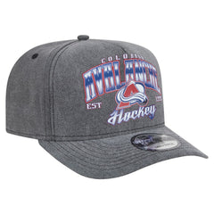Colorado Avalanche New Era Throwback Washed A-Frame Pre-Curved 9FIFTY Snapback Hat Charcoal