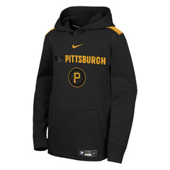 Pittsburgh Pirates Youth City Connect Authentic Collection Performance Pullover Hoodie Black | Nike