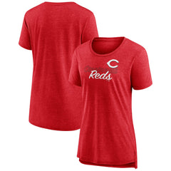 Cincinnati Reds Women's Practice Time Tri-Blend T-Shirt Red