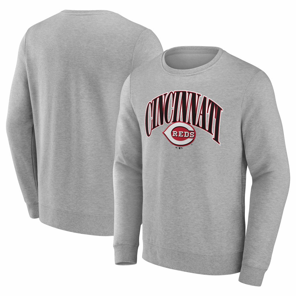 Cincinnati Reds Arch Pullover Sweatshirt Gray