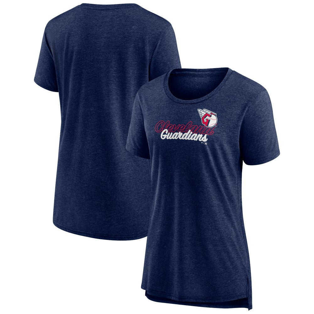 Cleveland Guardians Women's Practice Time Tri-Blend T-Shirt Navy