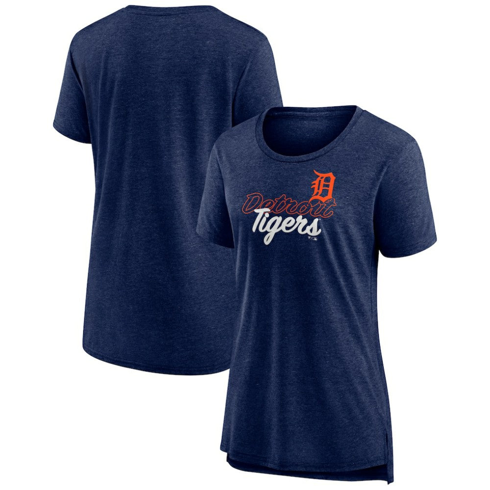 Detroit Tigers Women's Practice Time Tri-Blend T-Shirt Navy