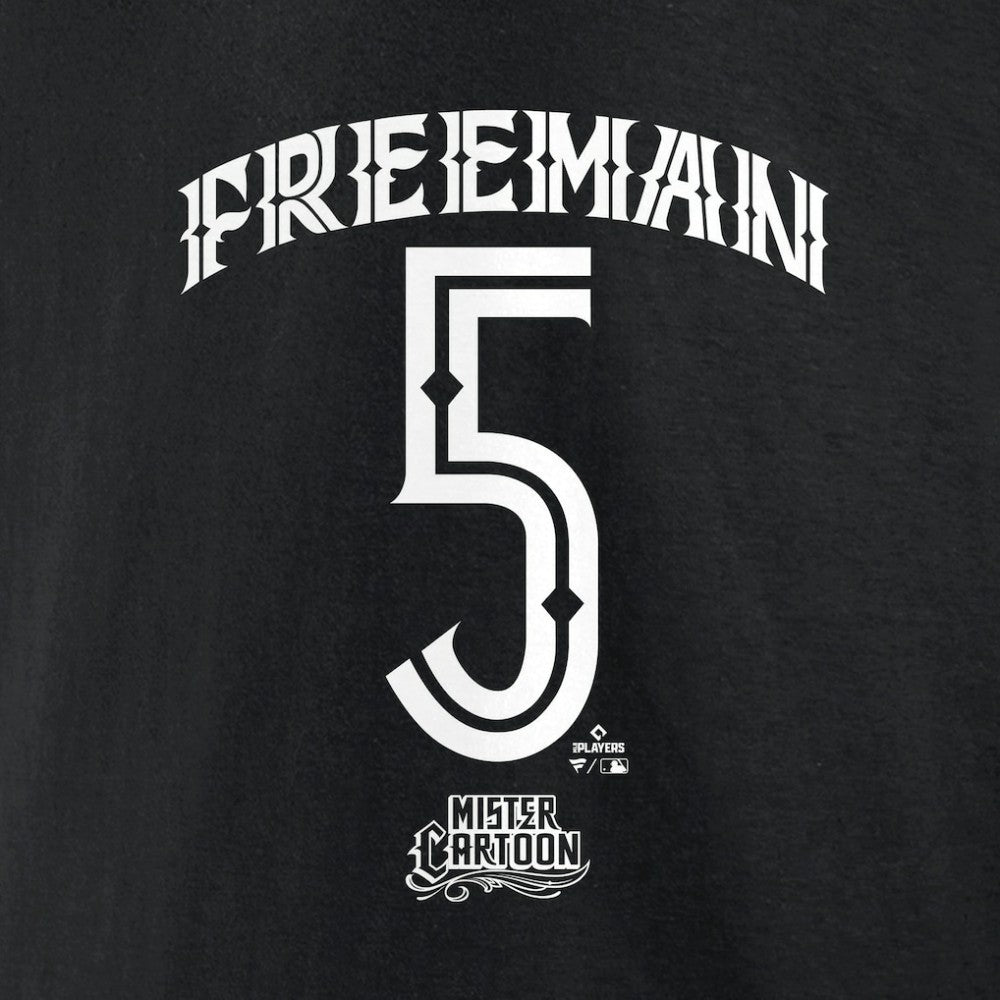 Freddie Freeman Los Angeles Dodgers Mister Cartoon Name & Number T-Shirt Black