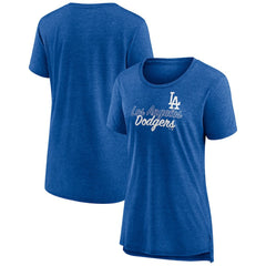 Los Angeles Dodgers Women's Practice Time Tri-Blend T-Shirt Royal