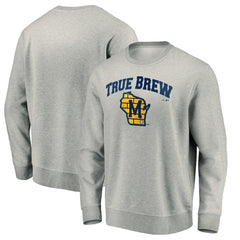 Milwaukee Brewers Heater Pullover Sweatshirt Gray