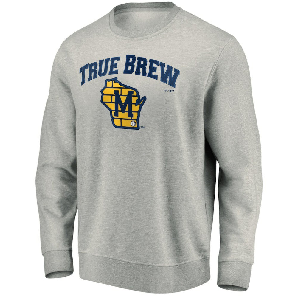 Milwaukee Brewers Heater Pullover Sweatshirt Gray