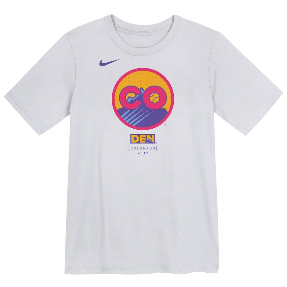Colorado Rockies Preschool 2025 City Connect Logo T-Shirt White | Nike