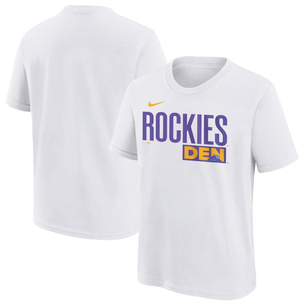 Colorado Rockies Youth 2025 City Connect Wordmark T-Shirt White | Nike