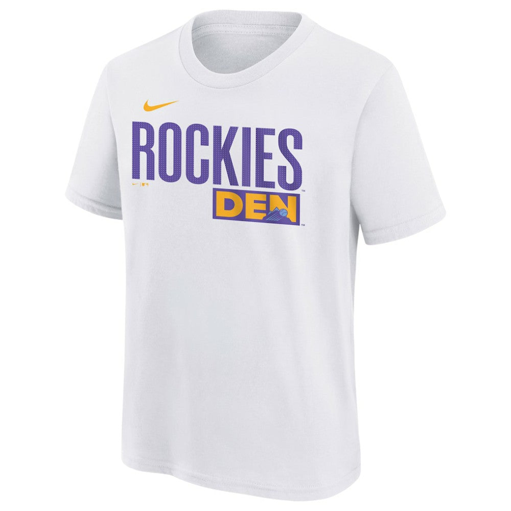 Colorado Rockies Youth 2025 City Connect Wordmark T-Shirt White | Nike