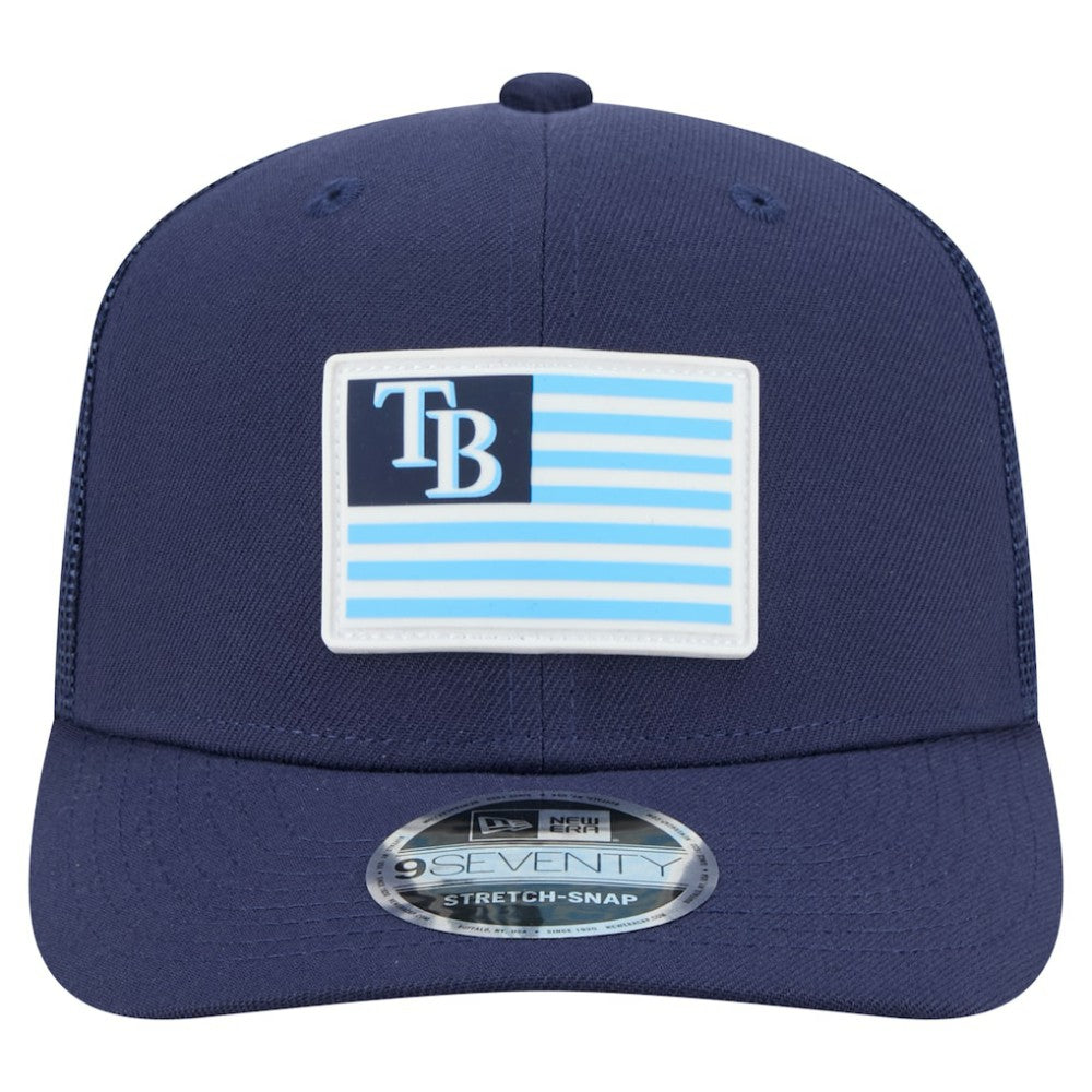 Tampa Bay Rays Flag 9SEVENTY Stretch-Snap Hat Navy | New Era