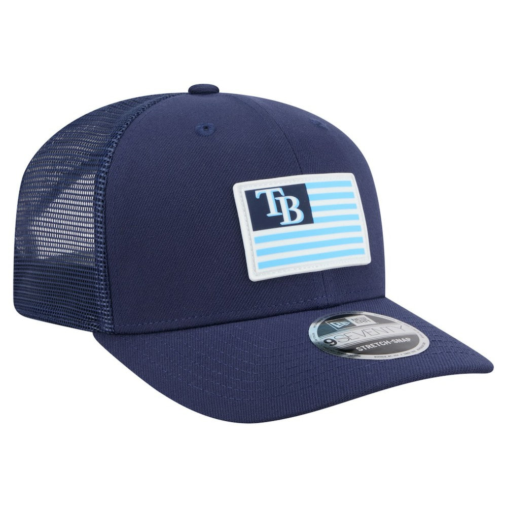 Tampa Bay Rays Flag 9SEVENTY Stretch-Snap Hat Navy | New Era