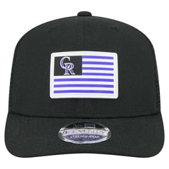 Colorado Rockies Flag 9SEVENTY Stretch-Snap Hat Black | New Era