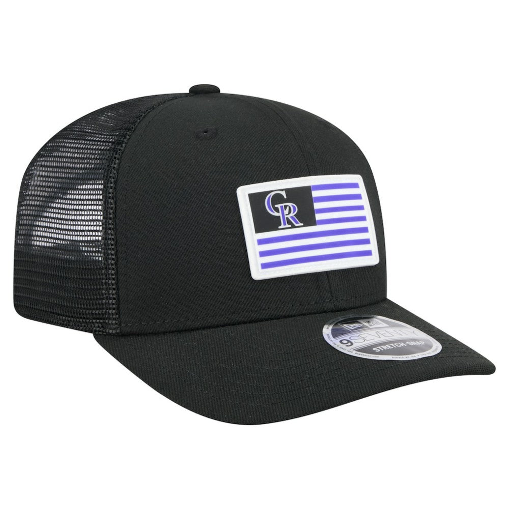 Colorado Rockies Flag 9SEVENTY Stretch-Snap Hat Black | New Era