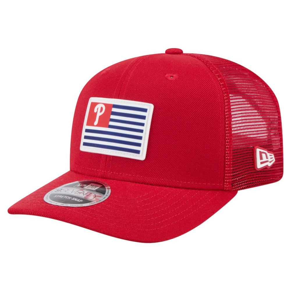 Philadelphia Phillies Flag 9SEVENTY Stretch-Snap Hat Red | New Era