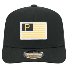 Pittsburgh Pirates Flag 9SEVENTY Stretch-Snap Hat Black | New Era