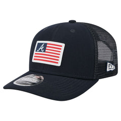 Atlanta Braves Flag 9SEVENTY Stretch-Snap Hat Navy | New Era
