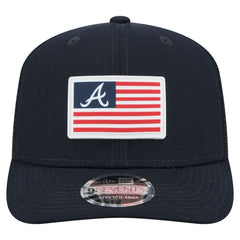 Atlanta Braves Flag 9SEVENTY Stretch-Snap Hat Navy | New Era