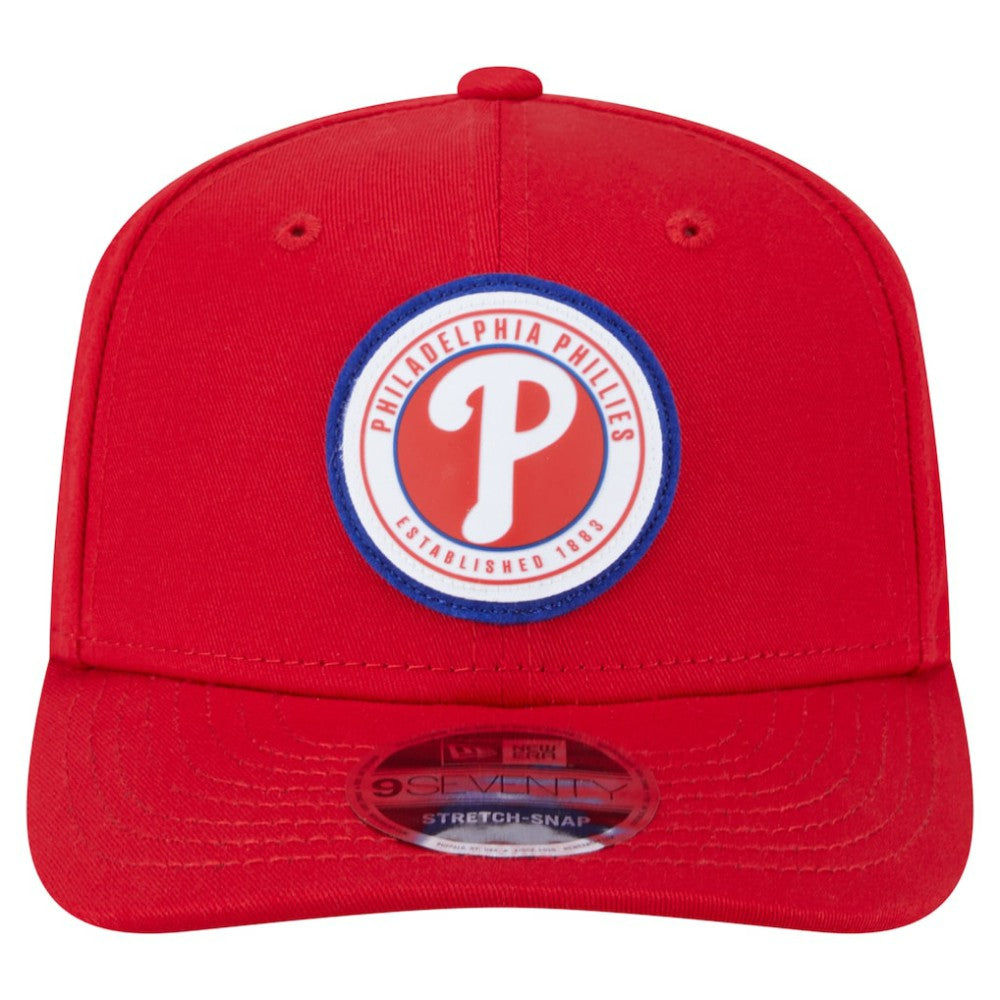Philadelphia Phillies Circle Patch 9SEVENTY Stretch-Snap Hat Red | New Era
