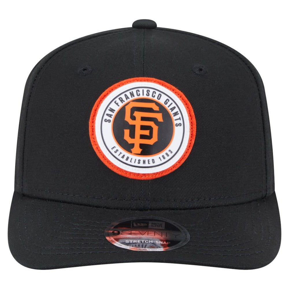 San Francisco Giants Circle Patch 9SEVENTY Stretch-Snap Hat Black | New Era