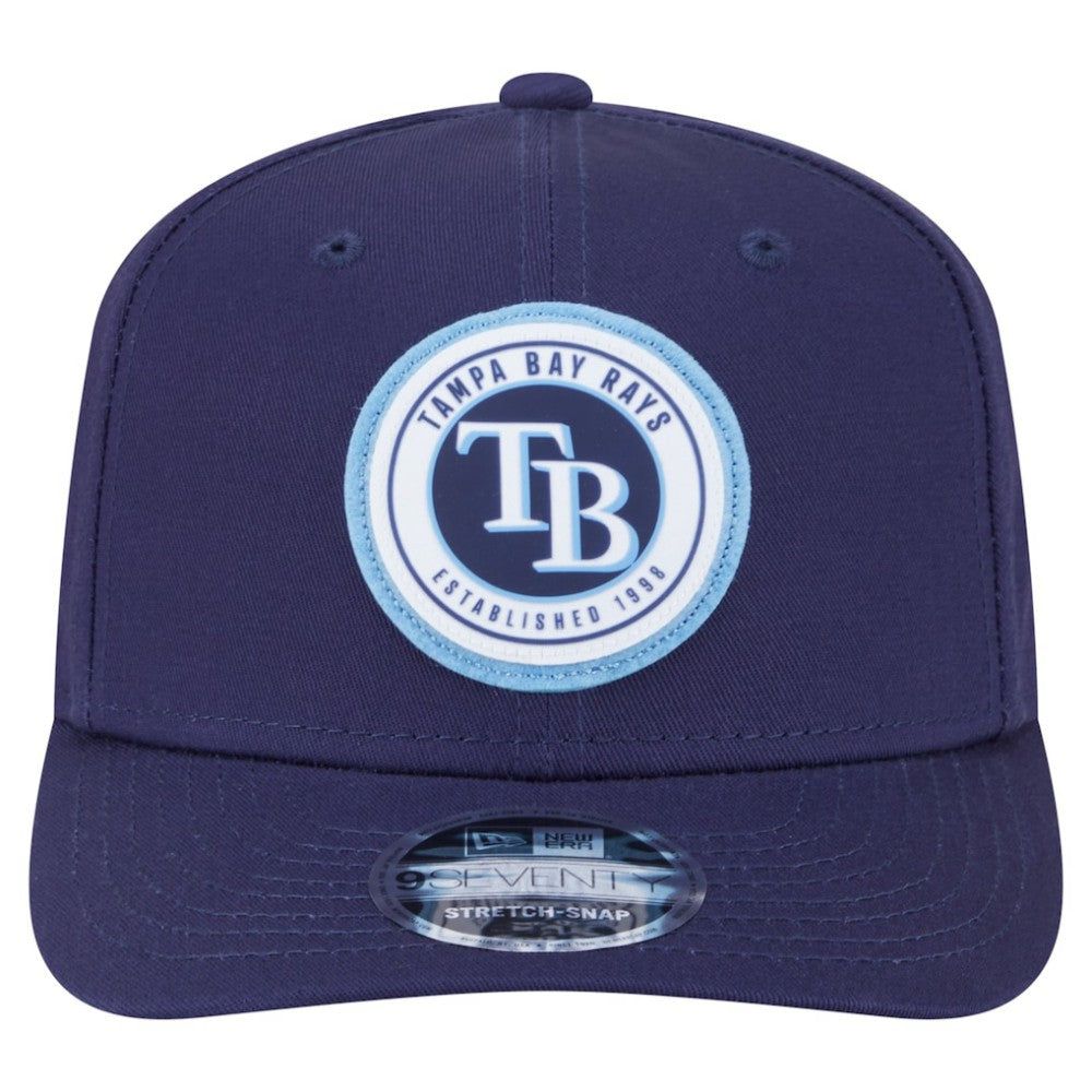 Tampa Bay Rays Circle Patch 9SEVENTY Stretch-Snap Hat Navy | New Era