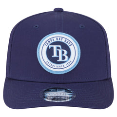 Tampa Bay Rays Circle Patch 9SEVENTY Stretch-Snap Hat Navy | New Era
