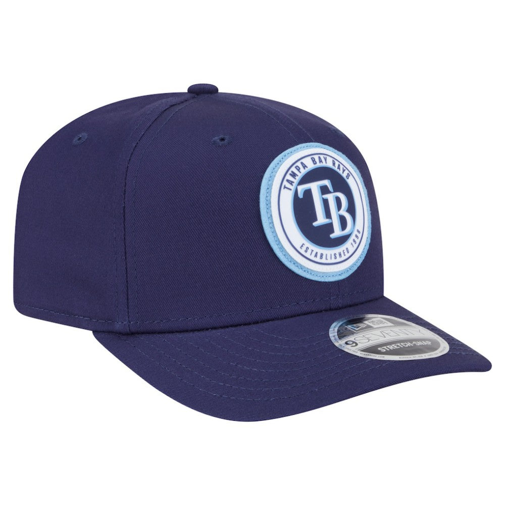 Tampa Bay Rays Circle Patch 9SEVENTY Stretch-Snap Hat Navy | New Era