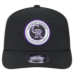 Colorado Rockies Circle Patch 9SEVENTY Stretch-Snap Hat Black | New Era