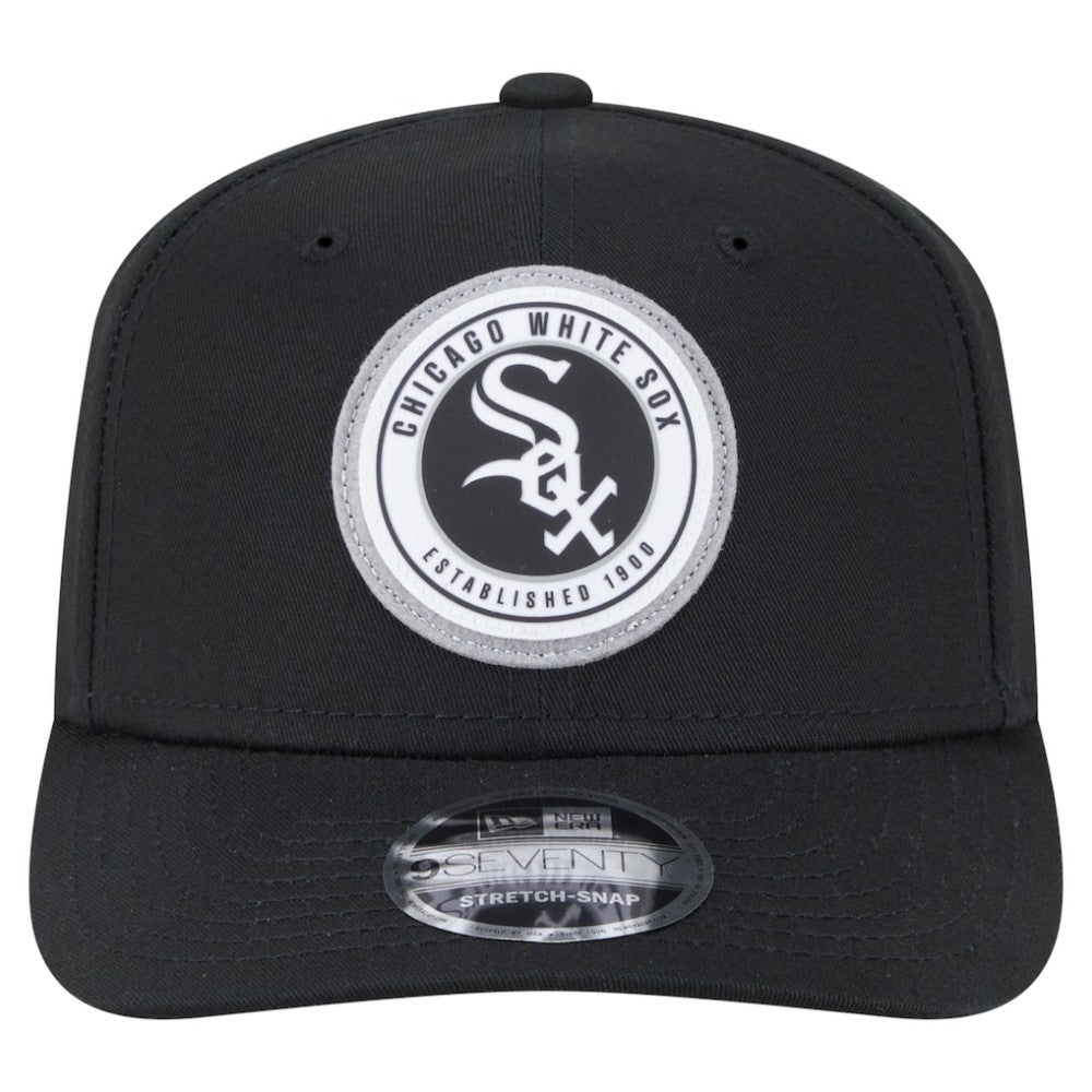 Chicago White Sox Circle Patch 9SEVENTY Stretch-Snap Hat Black | New Era