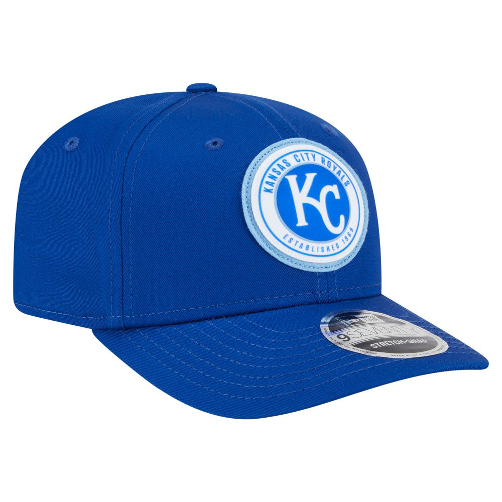 Kansas City Royals Circle Patch 9SEVENTY Stretch-Snap Hat Royal | New Era