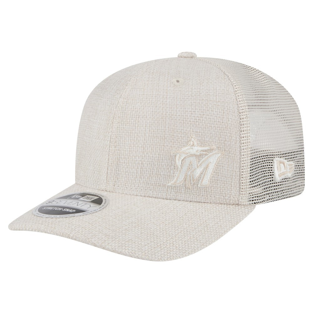 Miami Marlins Flawless 9SEVENTY Stretch-Snap Hat Light Beige | New Era