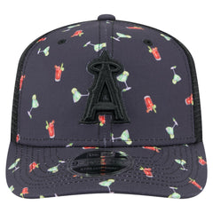 Los Angeles Angels Adventure Drinks Pattern 9SEVENTY Stretch-Snap Hat Black | New Era