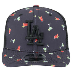 Los Angeles Dodgers Adventure Drinks Pattern 9SEVENTY Stretch-Snap Hat Black | New Era