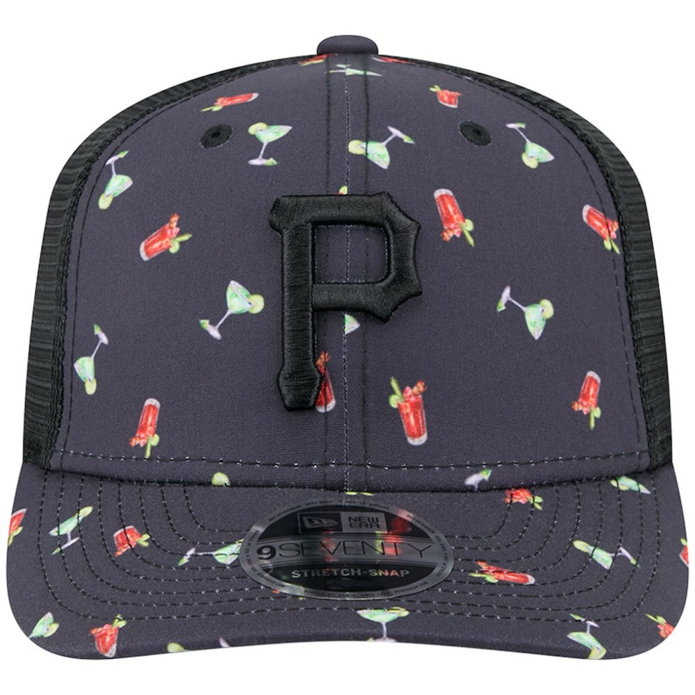 Pittsburgh Pirates Adventure Drinks Pattern 9SEVENTY Stretch-Snap Hat Navy | New Era