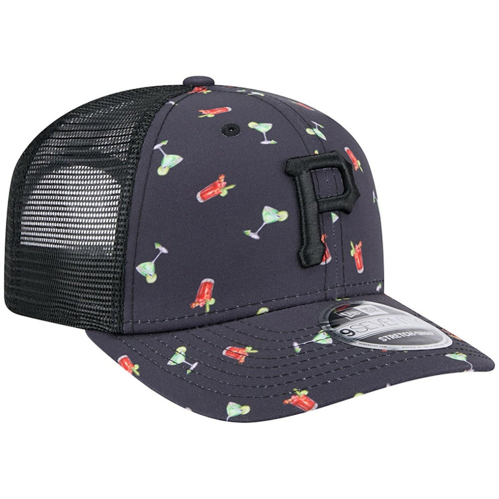 Pittsburgh Pirates Adventure Drinks Pattern 9SEVENTY Stretch-Snap Hat Navy | New Era