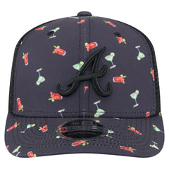 Atlanta Braves Adventure Drinks Pattern 9SEVENTY Stretch-Snap Hat Black | New Era