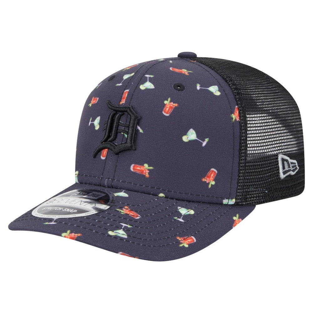 Detroit Tigers Adventure Drinks Pattern 9SEVENTY Stretch-Snap Hat Navy | New Era
