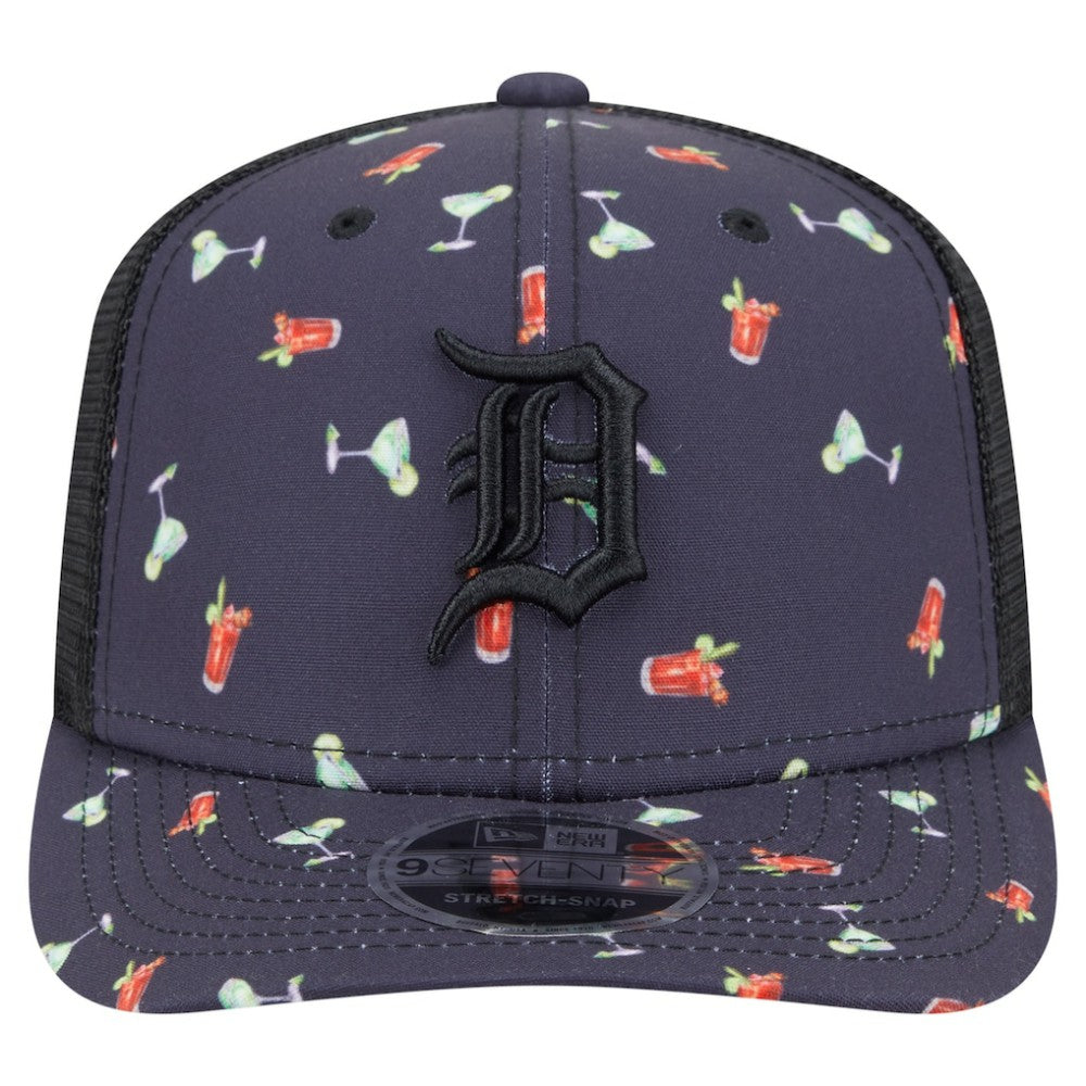 Detroit Tigers Adventure Drinks Pattern 9SEVENTY Stretch-Snap Hat Navy | New Era