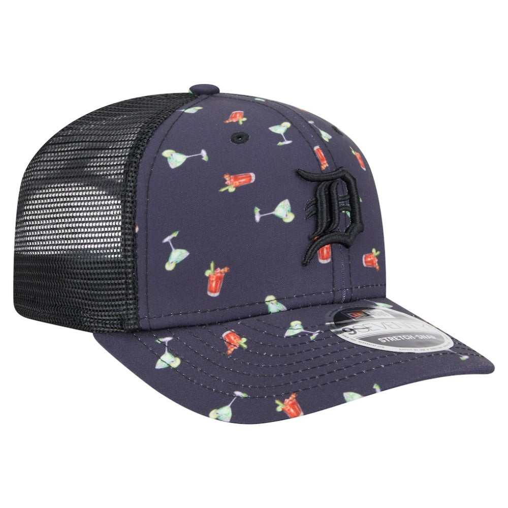Detroit Tigers Adventure Drinks Pattern 9SEVENTY Stretch-Snap Hat Navy | New Era