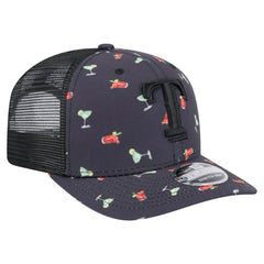 Texas Rangers Adventure Drinks Pattern 9SEVENTY Stretch-Snap Hat Black | New Era