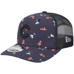 Chicago Cubs Adventure Drinks Pattern 9SEVENTY Stretch-Snap Hat Black | New Era