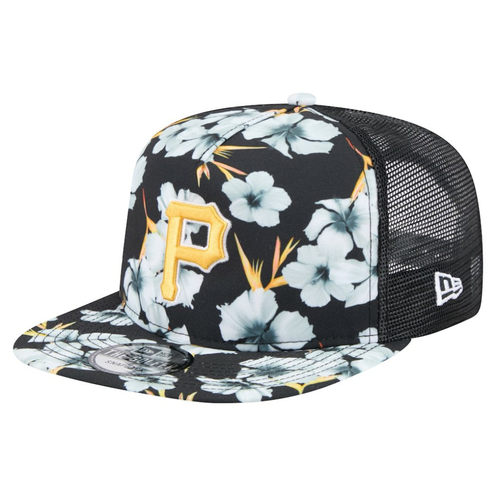 Pittsburgh Pirates Adventure Pattern Golfer Trucker Snapback Hat Black | New Era